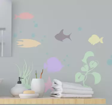 Nice fish world undersea fish  decal - TenStickers