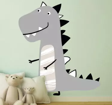 Nordic dinosaur grey dragon wall sticker - TenStickers
