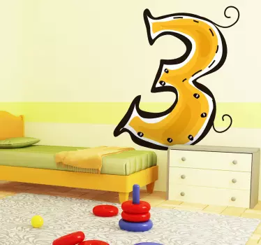 Number 3 Sticker - TenStickers