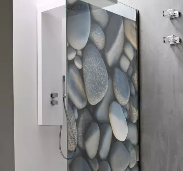 Ocean Stones shower door decals - TenStickers