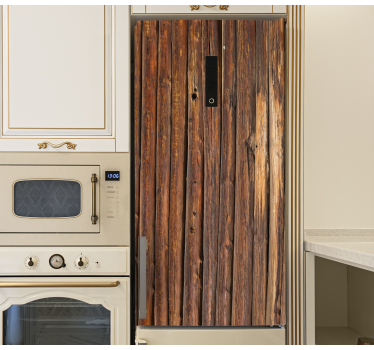 Old brown wooden crate  fridge decal - TenStickers