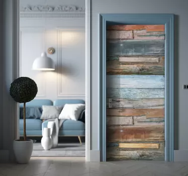 Old Wood door decal - TenStickers