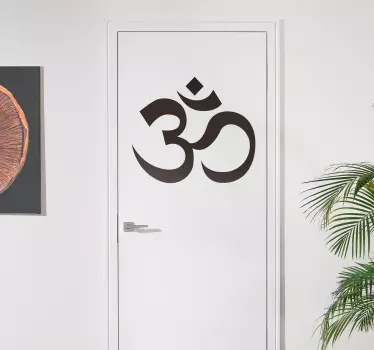 om hinduism symbol glass door decal - TenStickers