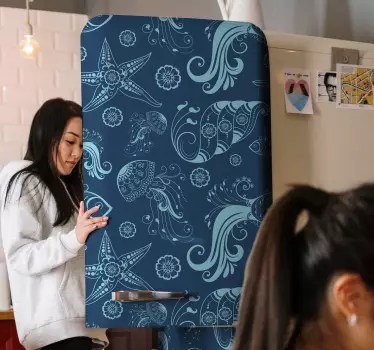 Ornamental Sea Life fridge fridge decals - TenStickers