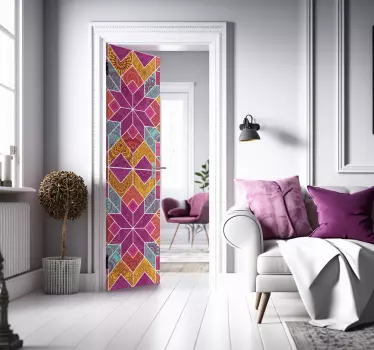 Paisley mosaic  glass door decal - TenStickers