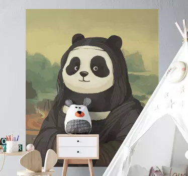 Panda as a monalisa wild animal sticker - TenStickers
