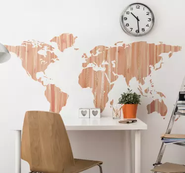 Pastel coloured world Map map wall sticker - TenStickers