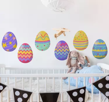 Patterned Easter eggs wall decor - TenStickers