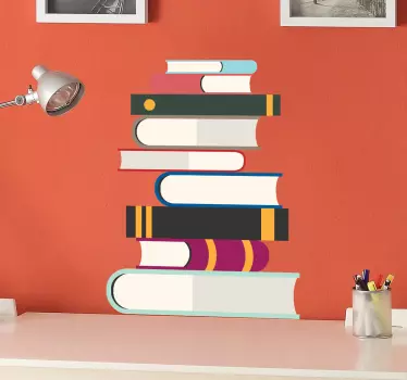 Pile of Books Kids Sticker - TenStickers