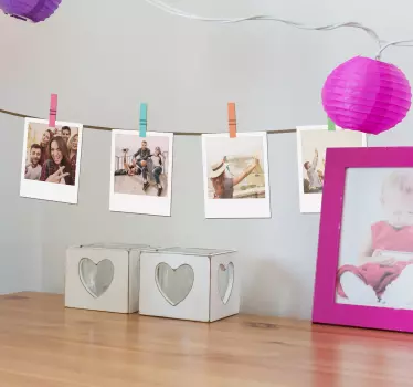 Polaroids Customisable Home Sticker - TenStickers