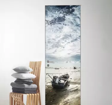 Polish seaside glass door decal - TenStickers