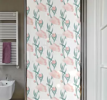 Poppy flower shower sticker - TenStickers