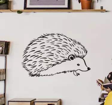 Porcupine drawn in lines wall decal - TenStickers