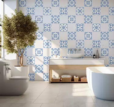 potuguese style tiles wall decal for bathroom - TenStickers
