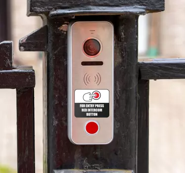 Press intercom button sign sticker - TenStickers
