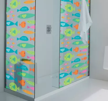 Rainbow fish shower sticker - TenStickers