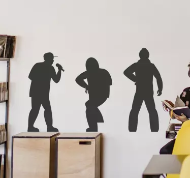 Rap singer shade silhouette wall sticker - TenStickers
