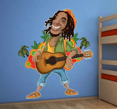 Rastafari Bob Marley Wall Sticker - TenStickers