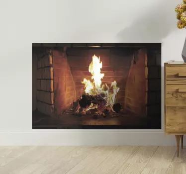 Realistic Fireplace wall sticker - TenStickers