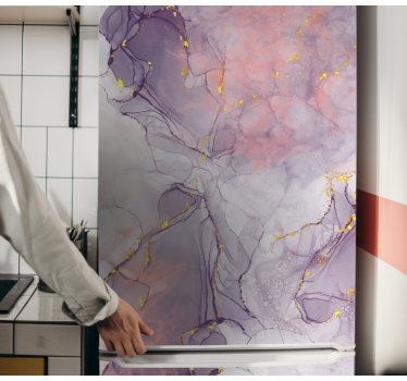 Realistic purple marble fridge decals - TenStickers