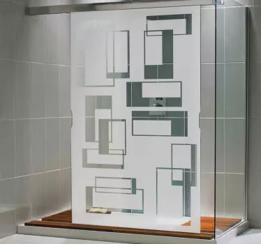 Rectangular Pattern shower Glass Sticker - TenStickers