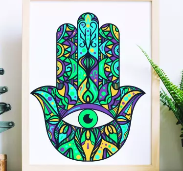 Red mandala eye emoji wall decal - TenStickers