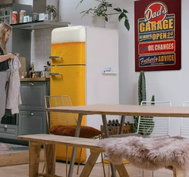 Beer texture drink refrigerator sticker - TenStickers