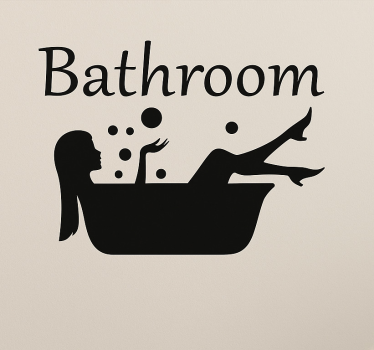 Relaxing bathtub and bubbles wall decal for bathroom - TenStickers