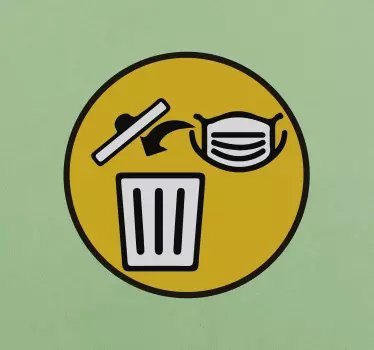 Remove face mask sign sticker - TenStickers