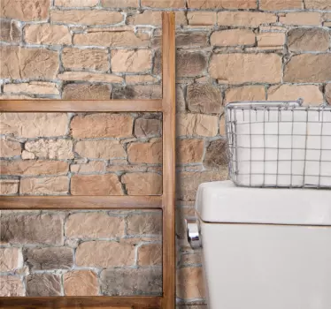 Rustic stone finish wall decal for bathroom - TenStickers