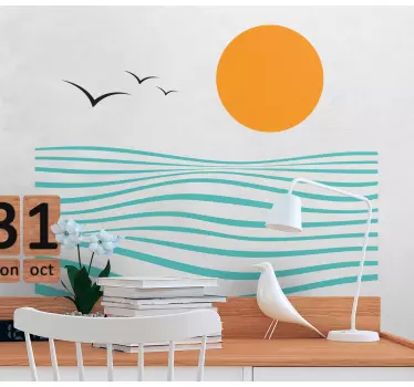Sea abstract vinyl wall art - TenStickers