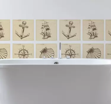 Sea objects  tile transfer decal - TenStickers