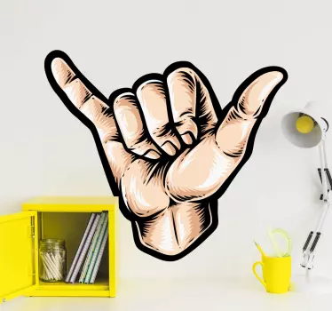 shaka sticker hand laptop stickers - TenStickers