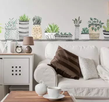 Shelf plants plant wall decor - TenStickers