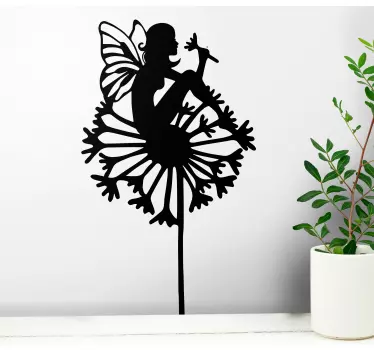 Silhouette fairy and dandelion fairy tale wall decal - TenStickers