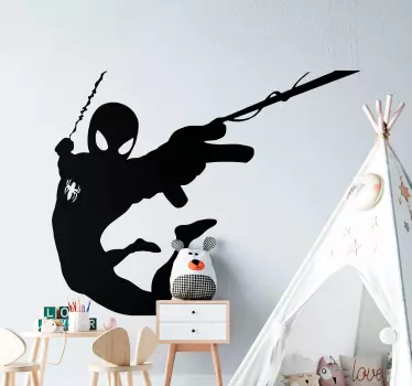 Silhouette Spiderman superhero sticker - TenStickers