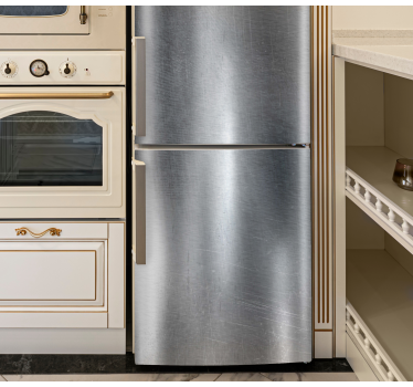 Silver metal rustic texture fridge vinyl decal - TenStickers