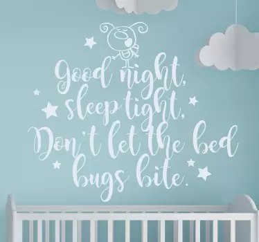 Sleep tight and don't let the bed bugs bite wall decal - TenStickers