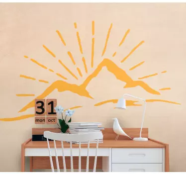 Smooth mountain silhouette nature stickers - TenStickers