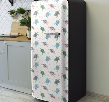 Soft color turtles fridge wrap - TenStickers