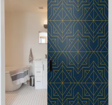 Sophisticated Geometric Arrangement door sticker - TenStickers