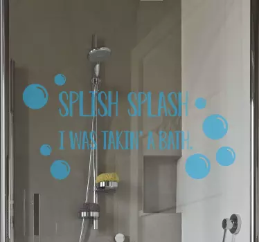 Splish Splash shower sticker - TenStickers