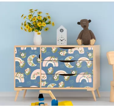 Spring rainbow and flower decals for furniture - TenStickers