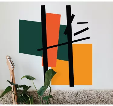 Squares and rectangles abstract art vinyl wall art - TenStickers