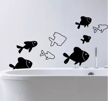 Stylized Underwater Creatures wall decal for bathroom - TenStickers