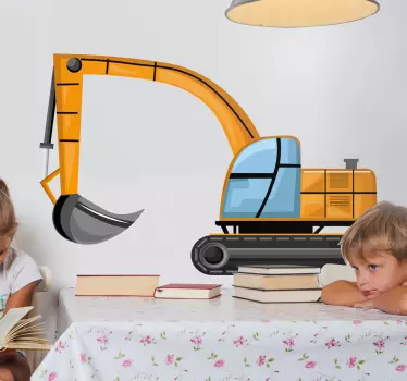 Superhero wall sticker excavator character design - TenStickers