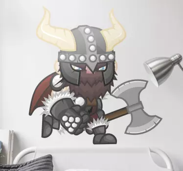 Superhero wall sticker viking character design - TenStickers