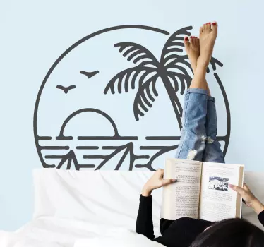Surf beach logo surf decal - TenStickers