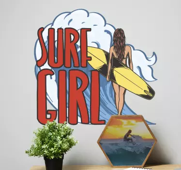 Surfist girl surf decal - TenStickers