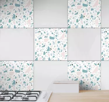 Terrazzo tile pattern tile transfer - TenStickers